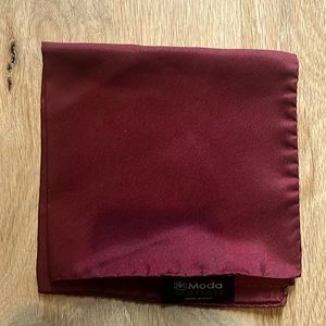 Moda Matters Burgundy Silk Pocket Square.